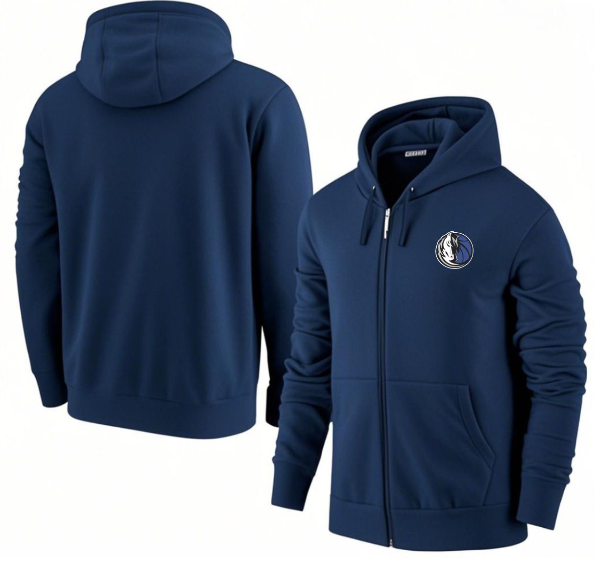 Men Dallas Mavericks Dark Blue Zipper hoodie 2025 NBA Jersey style 1->dallas mavericks->NBA Jersey